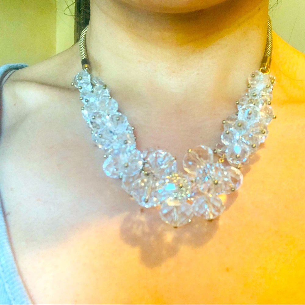 Vintage Cache clear crystal beads necklace